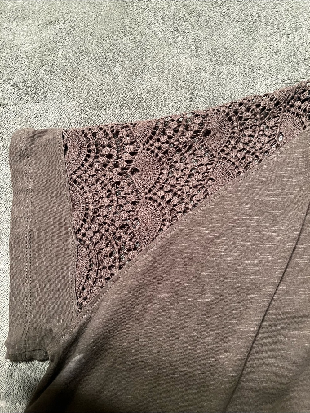 H&M Crochet-Trim Chemise in Taupe